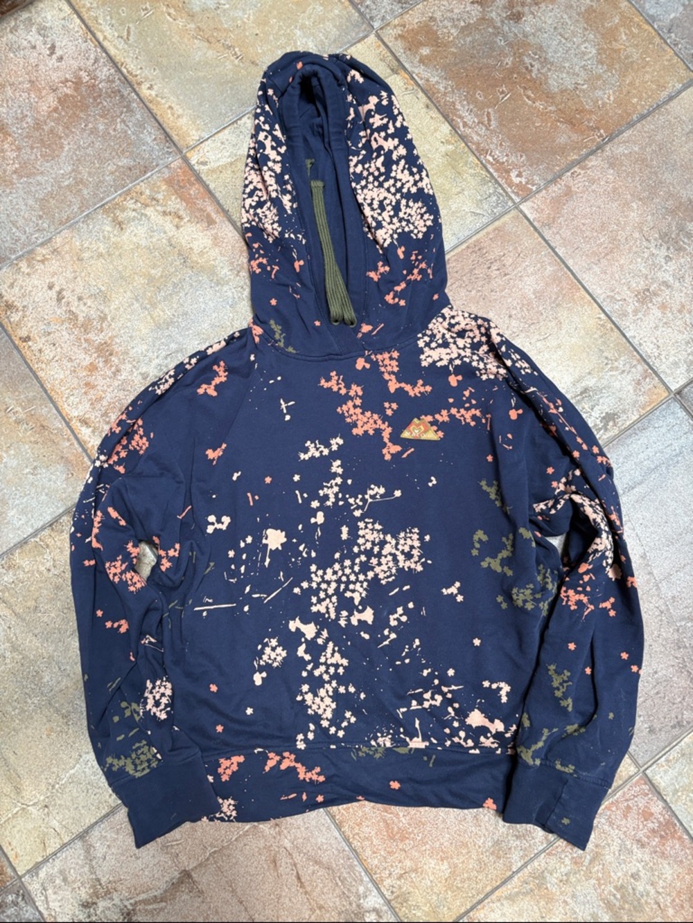 Navy Floral Splash Women's Hoodie Sweater